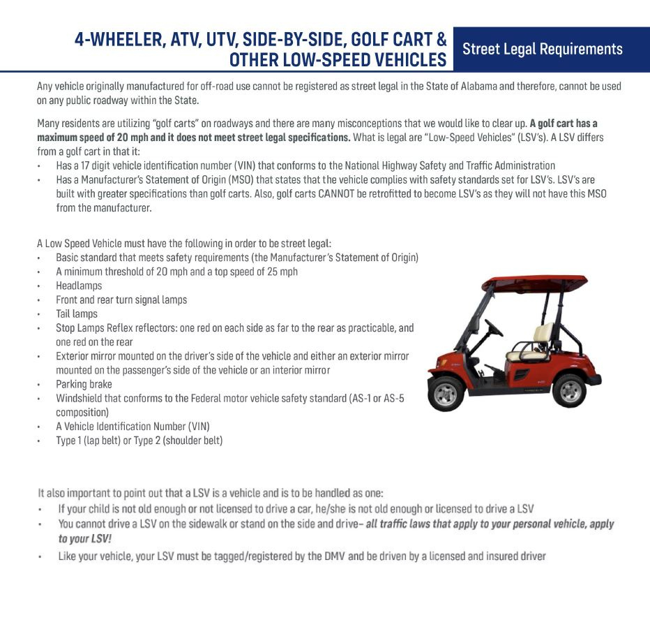 low-speed vehicles vs. golf carts - Hoover Police Department